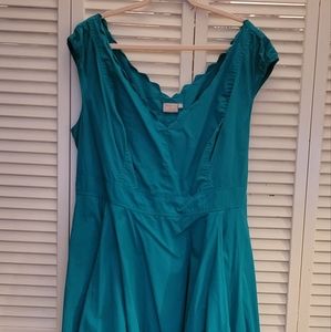 Plus size teal cotton dress